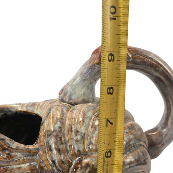 Glazed Pottery Studio Art Nautilus Shell Pitcher 10" - Picture 8 of 8
